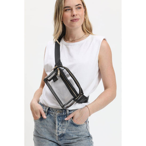 Black and Gold Air Clear Stadium Belt Bag Fanny Pack