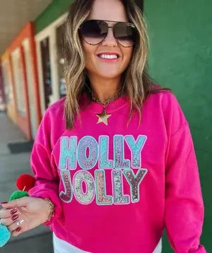Sparkle Holly Jolly Sweatshirt