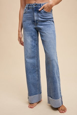 90's Cuffed High Rise Jeans
