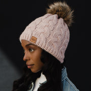 Blush Cable Knit Hat