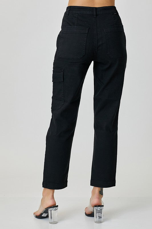 Black High Rise Cargo Jeans