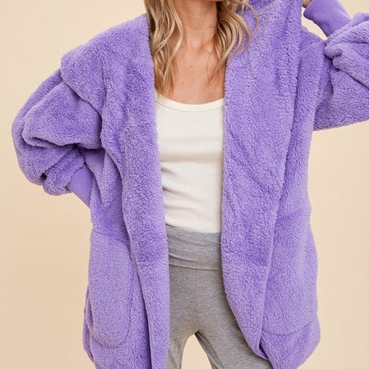 Violet Faux Fur Hooded Jacket