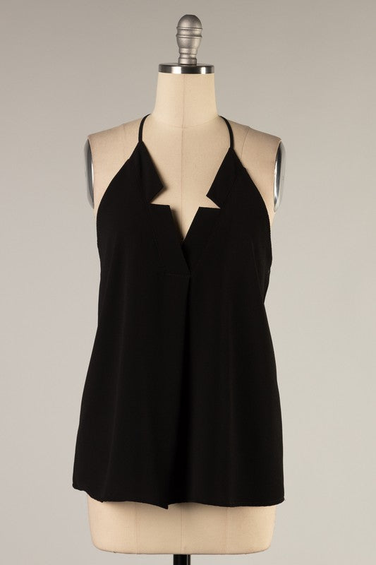 Black V-Neck Cami - Small