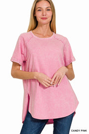 Bubblegum Acid Wash Raglan Shirt