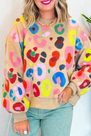 Multi Color Leopard Print Sweatshirt - Small