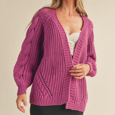 Orchid Cable Knit Cardigan