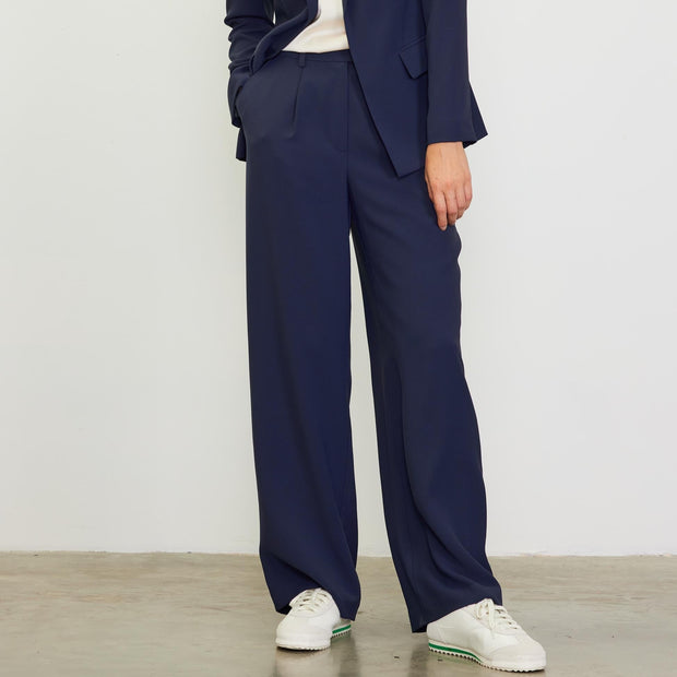 Midnight Blue Wide Leg Trouser