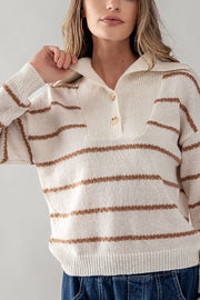 Striped Knit Sweater Top