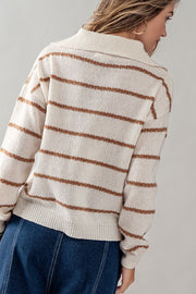 Striped Knit Sweater Top