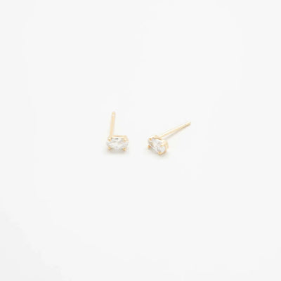 White Oval Studs