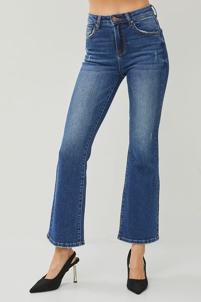 High Rise Ankle Flare Jeans