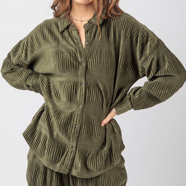 Olive velvet top