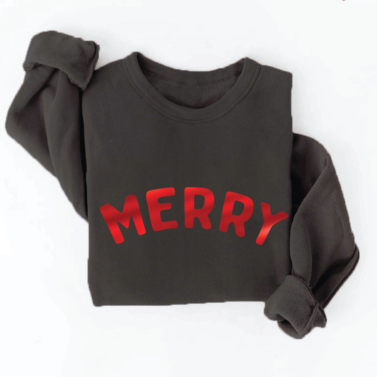 Black Merry Foil Sweatshirt