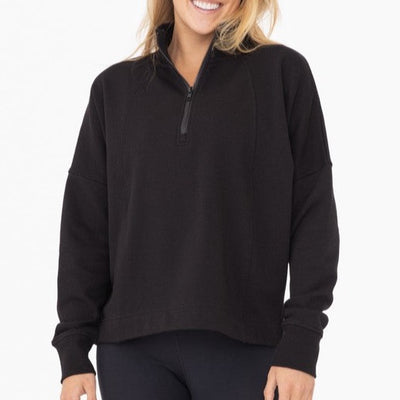 Black Half Zip Fleece Pullover