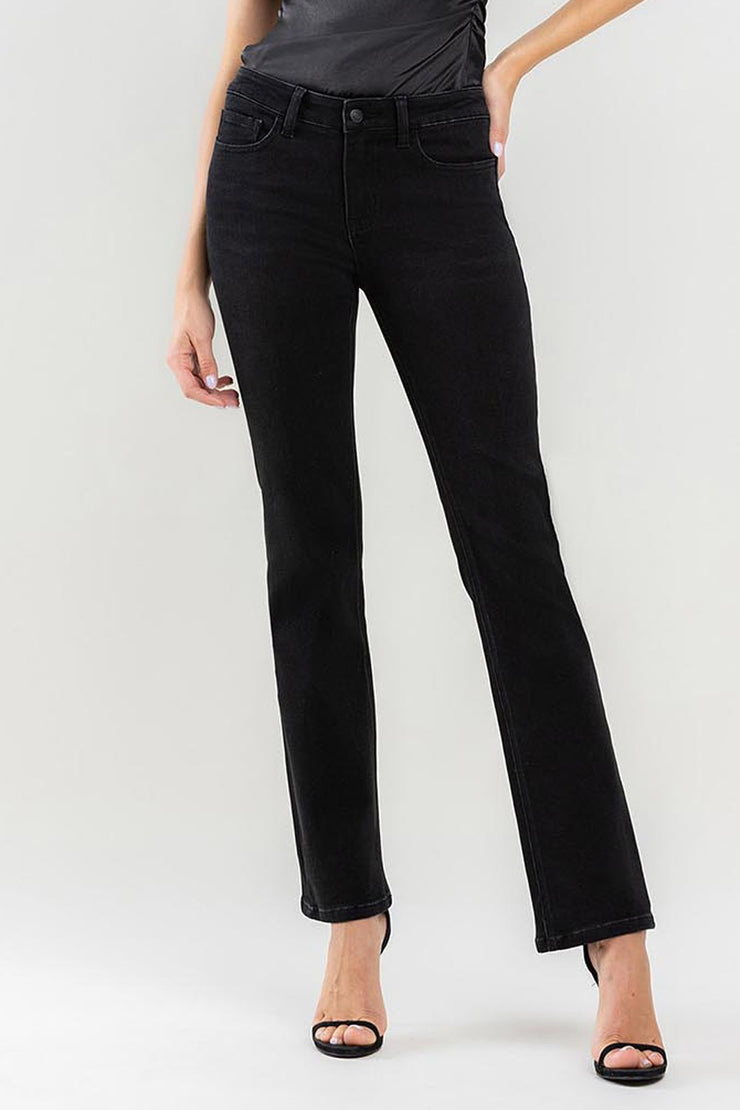 Black Mid Rise Bootcut Jeans