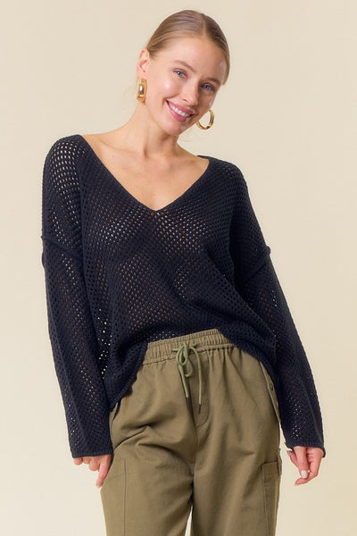 Black Fishnet Sweater