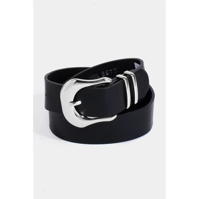 Silver Buckle Black Belt