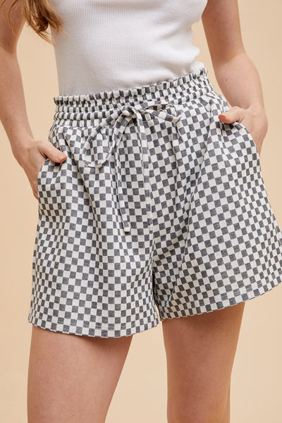Dark Gray Checkerboard Shorts
