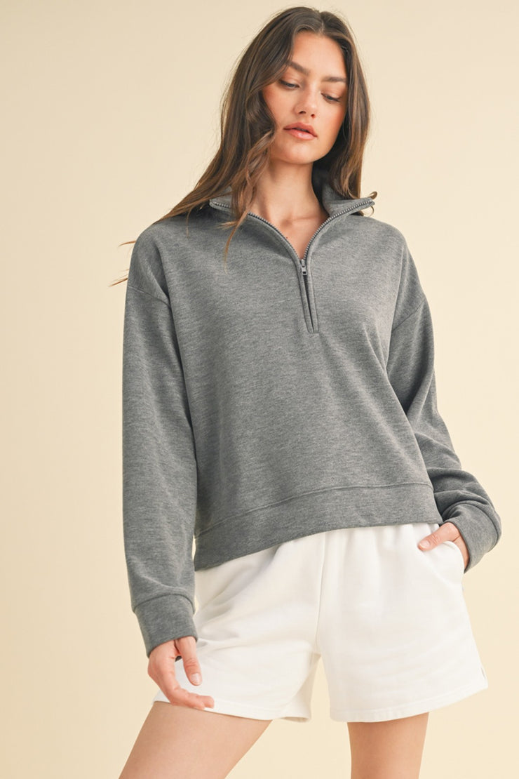 Gray Half Zip Pullover