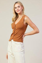 Tan Button Down Tank
