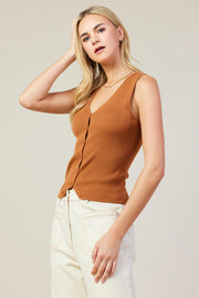 Tan Button Down Tank