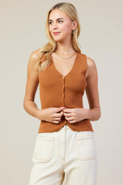 Tan Button Down Tank