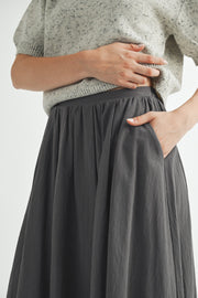 Charcoal Midi Swing Skirt