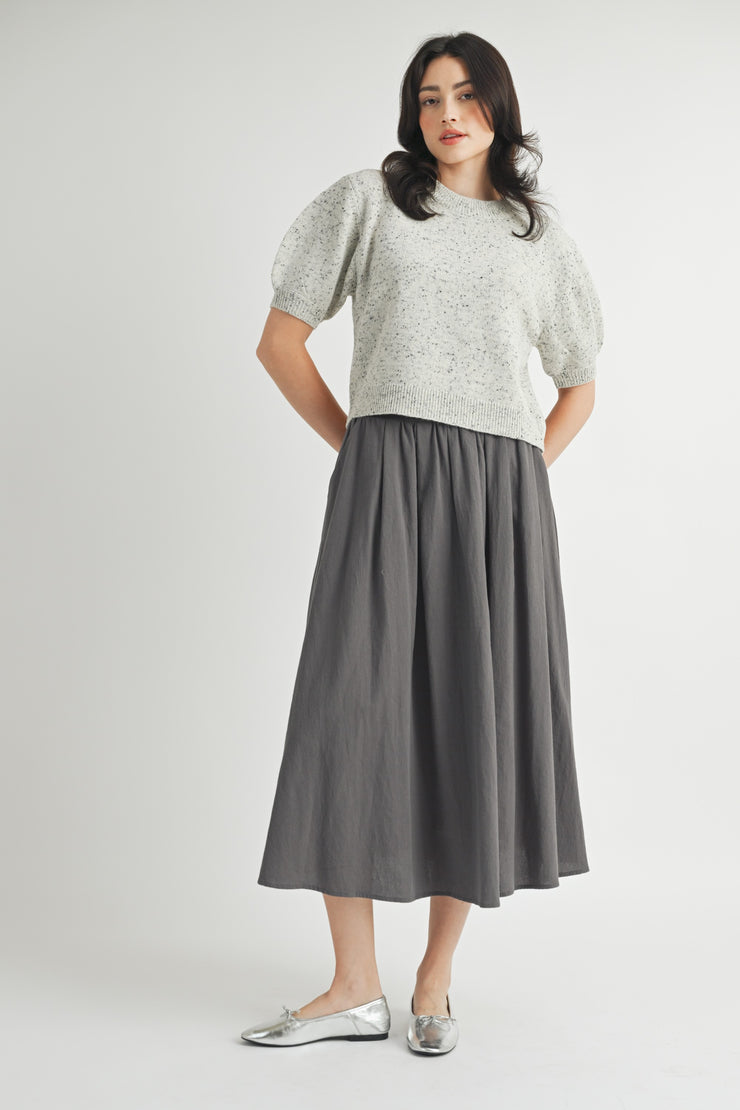 Charcoal Midi Swing Skirt