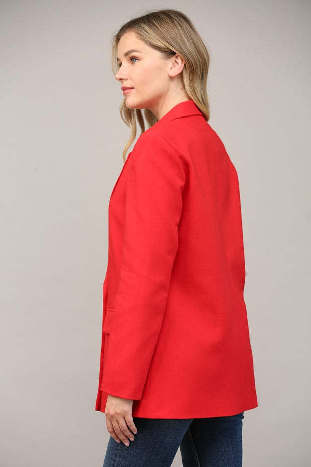 Red Loose Fit Blazer