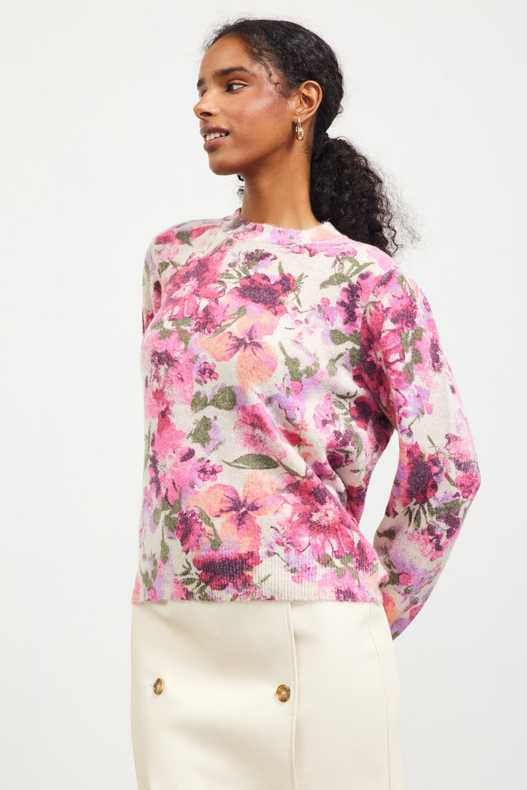 Floral Mock Neck Sweater - Small