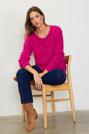 Magenta Button Down Cardigan