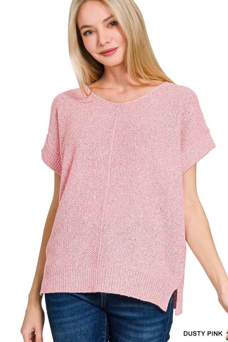 Pink Center Seam Sweater - Large