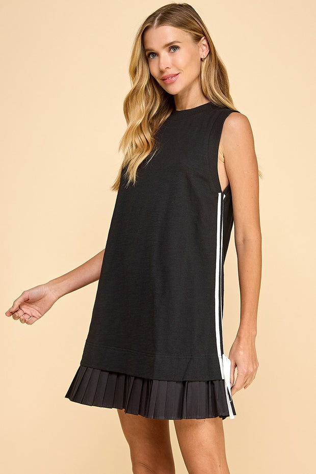 Black Stripe Detail Mini Dress