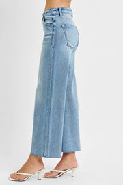 Light Wash Mid Rise Wide Leg Jeans
