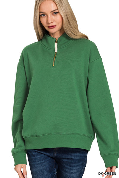 Green Quarter Zip Pullover