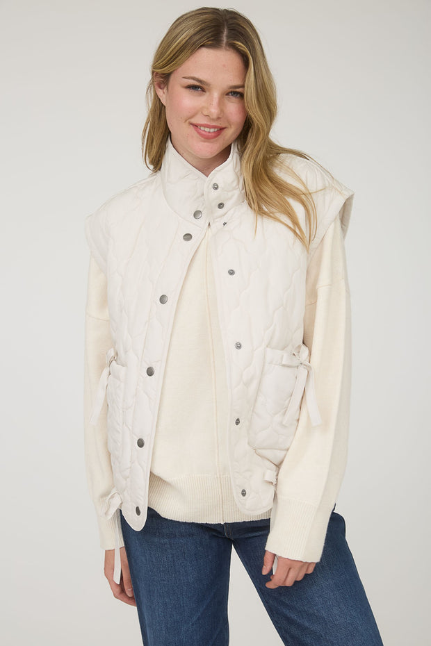 Champagne Quilted Puffer Vest