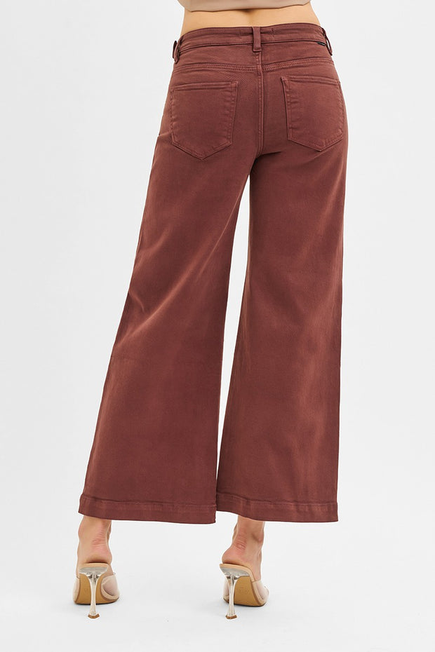High Rise Crop Wide Leg Jeans