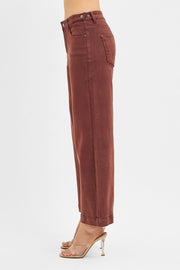 High Rise Crop Wide Leg Jeans