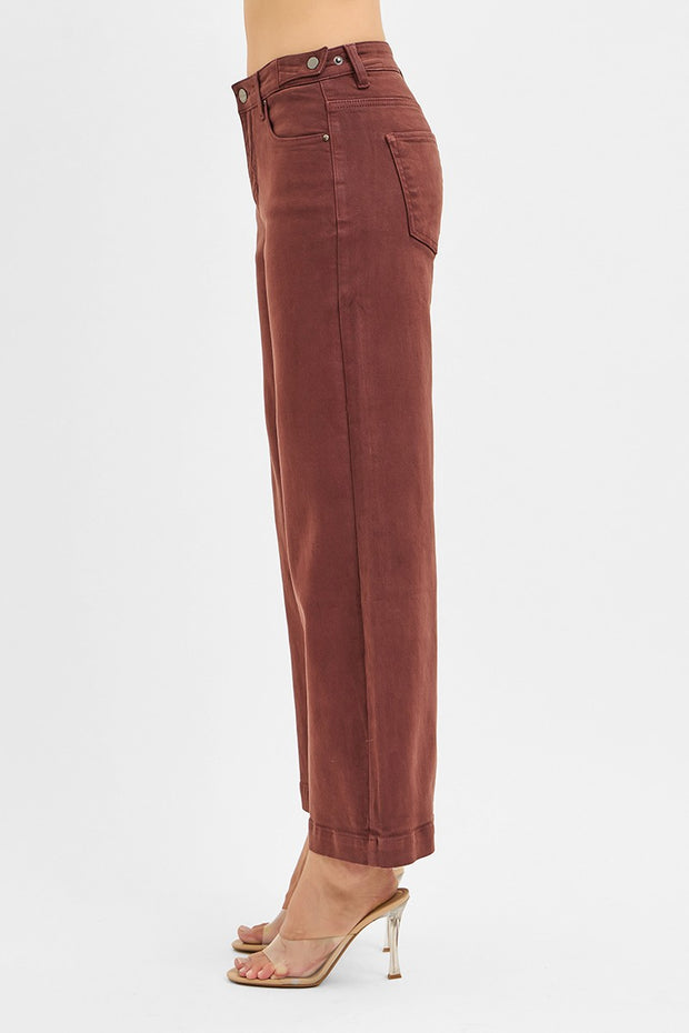 High Rise Crop Wide Leg Jeans