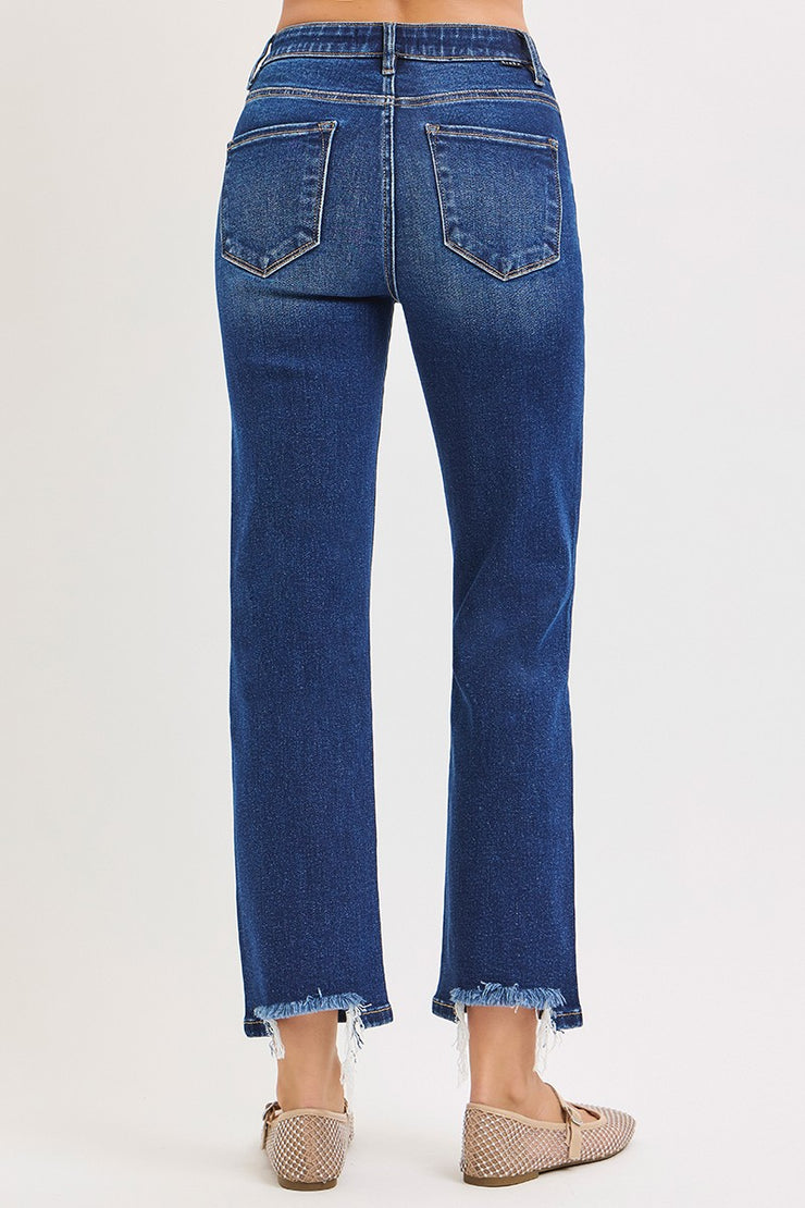 Dark Wash High Rise Crop Jean