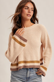 Beige Chenille Crop Sweater