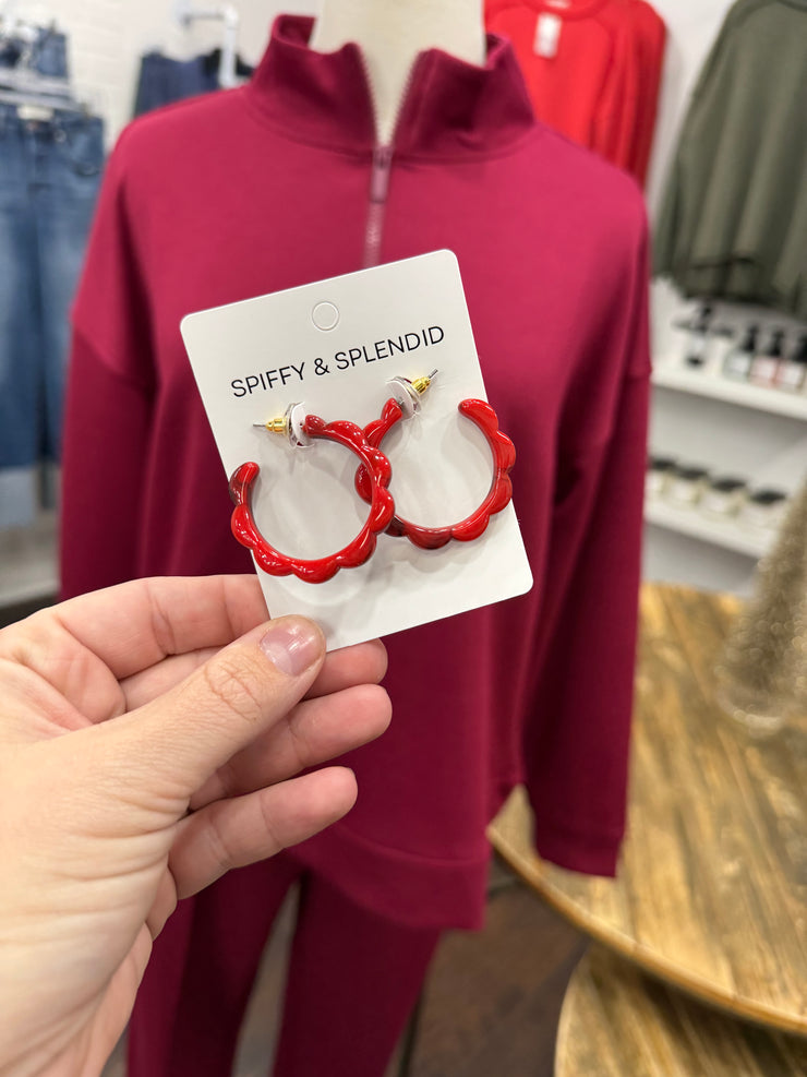 Scarlett Crimson Red Hoops