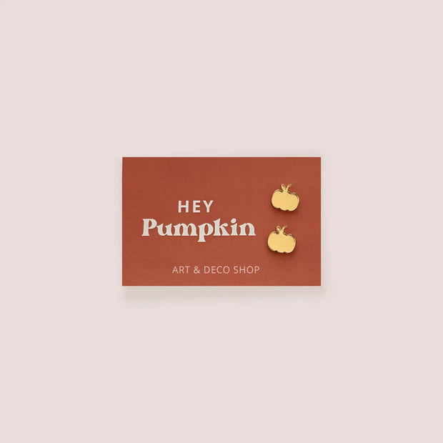 Gold Pumpkin Studs