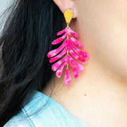 Hot Pink Palm Earrings