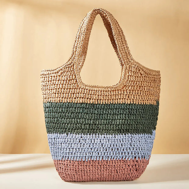 Woven Striped Beach Bag