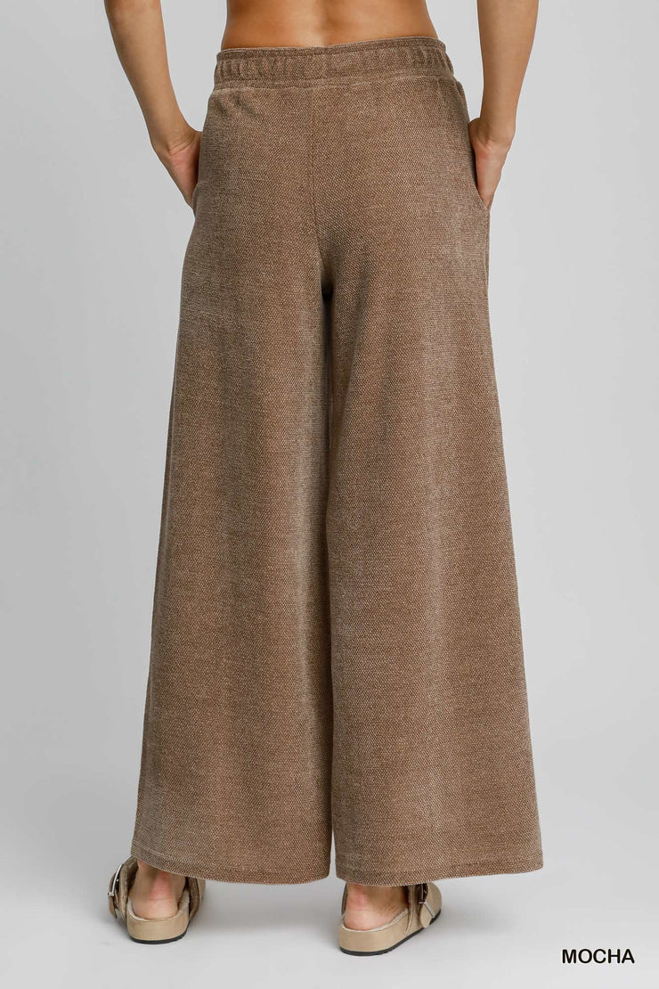 Mocha Chenille Wide Leg Pants