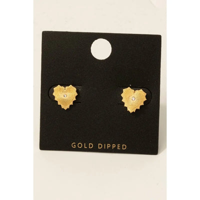 Gold Heart Studs