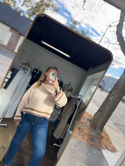 Beige Chenille Crop Sweater