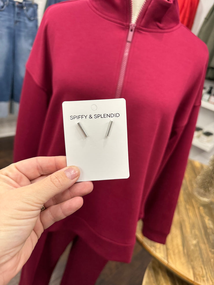 Luxe Bar Studs - Silver