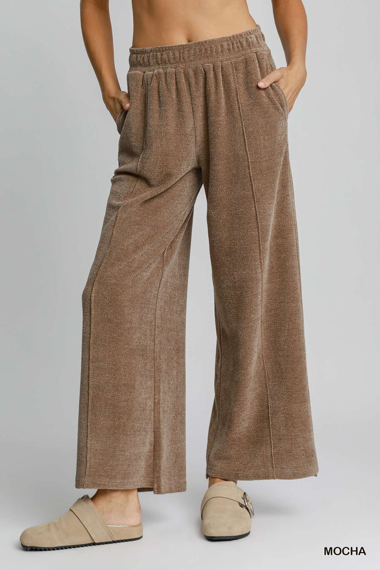 Mocha Chenille Wide Leg Pants